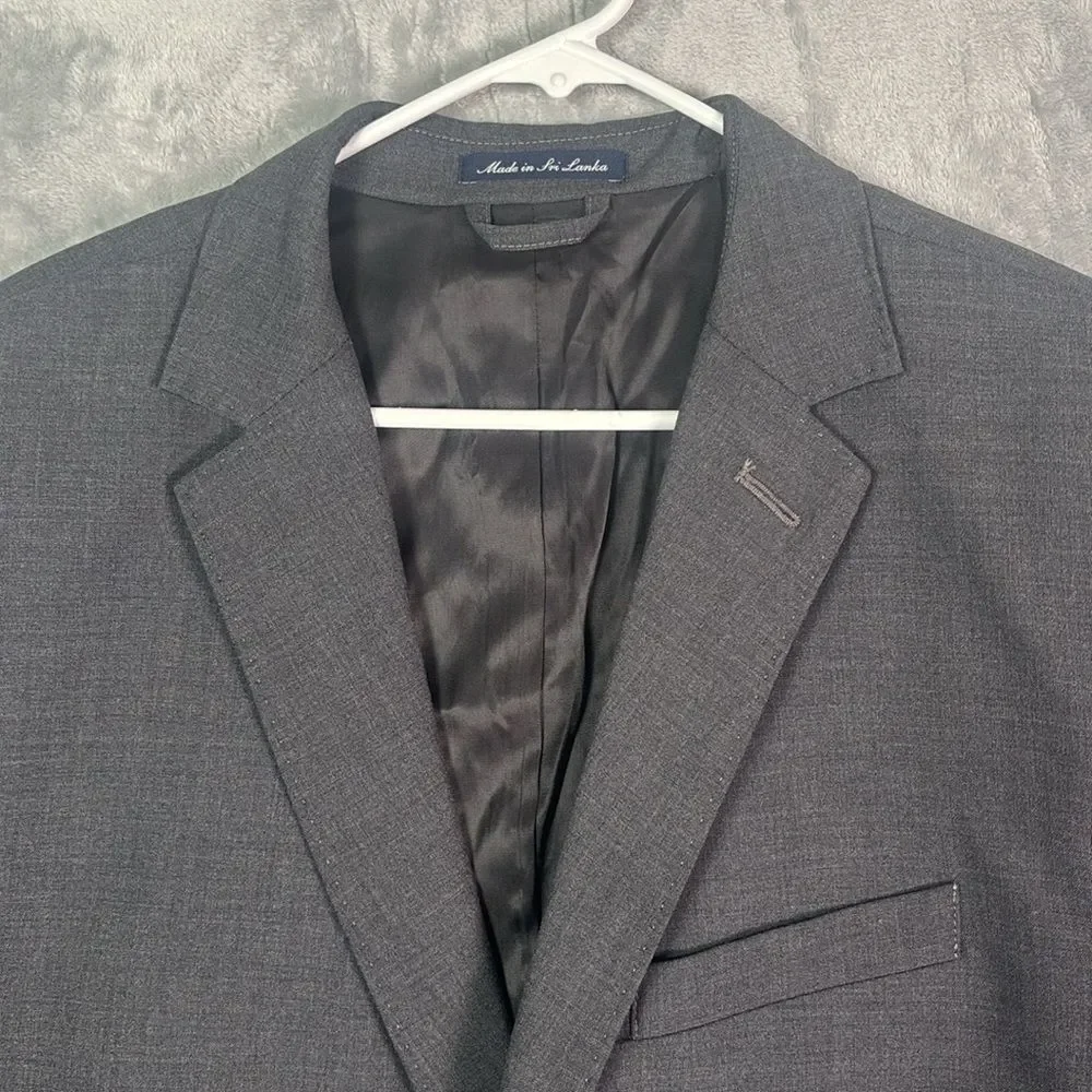 New Lands End Men’s Gray Wool Blend Medium Weight Blazer Size 44 Reg